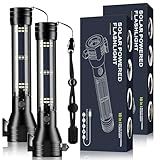 Otdair Solar/Rechargeable LED Flashlight, Multi Function Ultra Bright Flashlight, Emergency Strobe Light, USB-C Rechargeable, Survival Gear and Supplies, 5 Modes for Outdoor, Camping, Hiking, 2 Pack