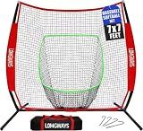 7x7FT Portable Baseball & Softball Practice Net with Steel Frame and Bag | Indoor&Outdoor Use| Large Practice Area| Easy Set Up| Portable|Batting, Hitting & Pitching Training Net