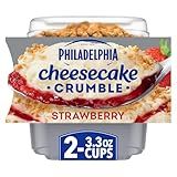 Philadelphia Cheesecake Crumble Dessert, 2 Pack, for Easy Desserts and On-the-Go Snacking, Strawberry, No Artificial Preservatives, Flavors or Dyes, 6.6 oz