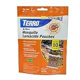 TERRO No Mess Mosquito Larvacide Pouches - 10 Pouches Included - T1210-10 Mosquito Larvacide Packets - Dissolvable Pouch for Stagnant Water