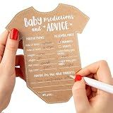 Kate Aspen Baby Predictions for Baby Shower Advice Cards - 50-Count Onesie Shaped Baby Shower Games for Girl or Boy - Gender Neutral Decor, Table Decorations, Activity and Keepsake For New Parents
