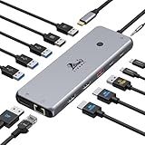 Docking Station Dual Monitor 4K HDMI 13-in-1 USB C Hub for Laptop MacBook