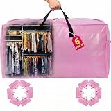 Moving Bags Heavy Duty,Extra Large Moving Bags for Travel/College Packing/Storage/Organization/Seasonal Clothes & Bedding Storage,Moving Supplies Bins,Compatible with Ikea Frakta Cart (Pink,6Pcs)