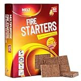 Melt Candle Company Fire Starter Squares, 160 Pieces - Fire Starters Kit for Campfires, Grill, Outdoor Fire Pit, Fireplace, BBQ - Water Resistant & Odorless - Camping Accessories
