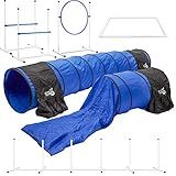 Better Sporting Dogs Agility Course Backyard Set - 7pc Indoor and Outdoor Agility Training Equipment for Dogs - 3 Jumps - 2 Tunnels with Sandbags - Weave Poles for Dog Obstacle Training