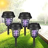4 Pack Solar Bug Zapper Outdoor Waterproof, 2026 New Mosquito Zapper & Killer for Gnats, Flies, Insects, Solar Powered Bug Lights for Yard, Garden, Patio, Farm