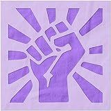 Stencil Stop Raised Fist Power Stencil - Reusable for DIY Projects, Painting, Drawing, Crafts - 14 Mil Mylar Plastic (6 x 6 inches)