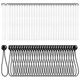 Yauhar 60pc Soccer Net Fastener Set - White Self Stick Attachment Straps and Black 5.9' Ball Bungee Cords Rebounder Accessories