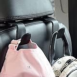 Car Hooks Universal Car Vehicle Back Seat Headrest Hanger Holder Hook Microfiber Leather & Stainless Steel for Bag Purse Cloth Drink Grocery (Black)