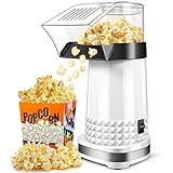 Vminno Quick & Easy Hot Air Popcorn Popper Maker with Measuring Cup + Melts Butter, 4.5 Quarts, Etl Certified, No Oil Electric Popcorn Machine with On/Off Switch for Family Movie Nights, Parties