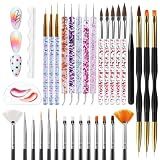Artdone 32pcs Nail Art Brushes Tools Set Dotting Tools for Gel Polish