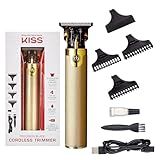 KISS Precision Blade Cordless Trimmer with Stainless Steel T-Blade, Powerful High-Torque, High-Speed Motor, 3 Blade Guard Attachments & Blade Cover, USB Cable & Long-Lasting Lithium Ion Battery