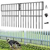 25 Panels Animal Barrier Fence, 27 Ft(L) X 13 in(H) No Dig Garden Edging Border for Yard, Anti Digging Defense Barrier, Rustproof Metal Outdoor Decorative Garden Fences for Dogs, Rabbits