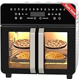 Air Fryer Toaster Oven Combo, 24 QT Fench Door Countertop Toaster Oven, 360 Degree Air Flow, 15 Cooking Functions, Digital Controls, 13 Accessories Included, Stainless Steel Finish