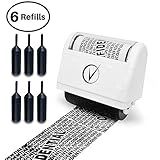 Vantamo Identity Theft Protection Roller Stamp for Hiding Sensitive Information, Wide Confidential Stamp with 6 Ink Refill, Security Stamp Roller for Identity Theft Prevention, Classy Blue