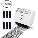 Vantamo Identity Theft Protection Roller Stamp for Hiding Sensitive Information, Wide Confidential Stamp with 6 Ink Refill, Security Stamp Roller for Identity Theft Prevention, Classy Blue