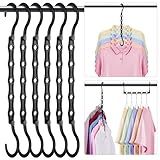 HOUSE DAY Closet Organizers and Storage 6 Pack, College Dorm Room Essentials, Multifunctional Organizer Magic Space Saving Hangers with 5 Holes, Storage Organization for Wardrobe Closet