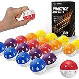 Full Choice Practice Golf Balls (20 Pack), Limited-Flight Training Balls, High Visibility, Wear-Resistant Design for Indoor/Outdoor Drills, 5 Colors