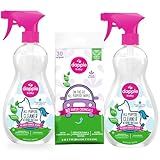 Dapple Baby All Purpose Cleaning Spray, Hypoallergenic for Toys, High Chairs, Swings, Counters, Powered by Plants, 1 Pump Included, Fragrance Free, 16.9 Fl Oz (Pack of 2) + 30 Count Wipes