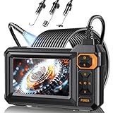 Endoscope Borescope Camera with Light, 4.3" IPS 1920P HD Inspection Camera, 7.9mm IP67 Waterproof with 8 Adjustable LEDs, 16.4FT Semi-Rigid Snake Cable for Sewer, Automotive Engine, Pipe, HVAC