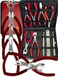 Professional German Set of 9-Eyeglass Optical Optician Tools Pliers Bent Nose Rimless Set-Optical PLIER KIT -Adjusting Eyeglass Arms Frame Plier Set -Optical Eyeglasses Eyewear Repair Tool Plier set