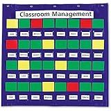 Learning Resources Junior Organization Station Pocket Chart - Pocket Chart for Classroom, Attendance and Schedule Charts for Class Management, Classroom Jobs with Cards