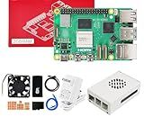Yahboom Pi 5 2GB Development Board Starter Kit with 27W 5.1V/5A Power Adapter Heat Sink and Metal Case, TF Card, HDMI Cable (Pi5 2GB, Metal Case Kit)