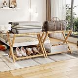 Full Assembled 26.77"L Luggage Rack for Guest Room, Set of 2, Natural
