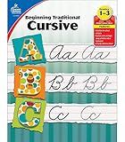 Carson Dellosa Grades 1-3 Beginning Traditional Cursive Handwriting Workbook, Writing Book With Dry Erase Number and Letter Tracing Activities, Classroom or Homeschool Curriculum