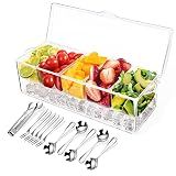 Condiment Tray with Stainless Steel Tableware, Chilled Condiment Server