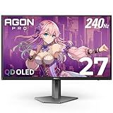 AOC Agon PRO AG276QZD2 27" OLED Tournament Gaming Monitor 2560x1440, 240Hz 0.03ms, G-SYNC, PS5 Xbox Switch Compatible, Glossy, Black