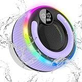 AOSRAU Portable Bluetooth Shower Speaker with Lights, Bluetooth 5.3, Small Wireless Speaker for Outdoor, Purple