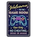 Welcome to the Game Room Sign - Cool Gaming Decor Gifts for Boys and Teens | Perfect Game Room Accessories and Decor, 12 x 8 Inch (268)