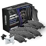 Brake X Replacement Brake Pads Kit with brake caliper compression tool replacement for 2009-2013 Toyota Matrix | Alpha OE+ Replacement Ceramic Brake Pads [Front and Rear]