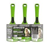 Evercare All Purpose Pet Hair Lint Rollers, 3 Pack, 100 Sheets Each – Reusable Sticky Roller for Pet Hair, Cat & Dog Hair Remover, Lint Remover, Pet Hair Remover for Furniture, Clothing & Cars