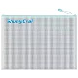 ShunyiCraf blueThick mesh Zipper Bag, Large Capacity Storage,ransparent A4 Waterproof Document,Test Paper Office Storage Archive,Receipt Bag PVC Material,Study Textbook Storage