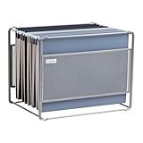 Mind Reader Hanging File Folder Organizer, Desktop Organizer, Storage, Office, Metal Mesh, 13" L x 9.75" W x 10.25" H, Silver