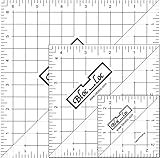 Bloc Loc Half-Square Triangle Quilting Set #2 Contains 2-1/2", 4-1/2", 6-1/2" Square up Rulers with Grid Lines
