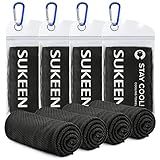 Sukeen [4 Pack Cooling Towel (40"x12"), Soft Breathable Chilly Microfiber Towel for Yoga,Sport,Running,Gym,Workout,Camping,Fitness,Workout & More Activities