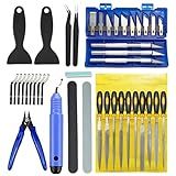3D Printer Tool Kit, 3D Printing Accessories with Deburring Tool Diamond Files Pliers Carving Set and Scraper for 3D Print Removal, Smoothing, Finishing, and Model Building