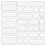 Vtopmart 25 PCS Clear Plastic Drawer Organizers Set, 4-Size Versatile Bathroom and Vanity Drawer Organizer Trays, Storage Bins for Makeup, Bedroom, Kitchen Gadgets Utensils and Office