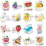 Kanayu 16 Pcs Cute Fridge Magnets Fun Puns Magnetic Stickers Decorative Refrigerator Decal Funny Magnets for Locker Fridge Stickers for Whiteboard Laptop Office Adult (Food and Animal)