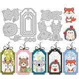 INFUNLY Animal Tag Die Cut for Card Making Frame Metal Cutting Die Bookmarks Tag Cutting Dies Embossing Stencils Template for DIY Scrapbooking Tags Decorative Christmas Gift Box Decor