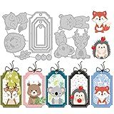 INFUNLY Animal Tag Die Cut for Card Making Frame Metal Cutting Die Bookmarks Tag Cutting Dies Embossing Stencils Template for DIY Scrapbooking Tags Decorative Christmas Gift Box Decor