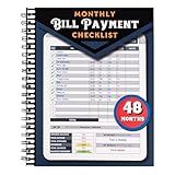 Notewells Monthly Bill Payment Checklist: Bill Tracker Notebook With Spiral Binding 8"x10" The 4-Year Guide for Families & Money Managers, 960 Billing Records Included (Blue)