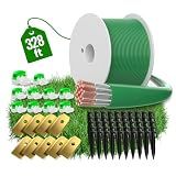 Headley Tools 100m/328ft Universal Lawnmower Boundary Wire Contains 50x Lawn Pegs+10x Wire Connectors+9X Titanium Blades Robotic Lawnmower Wire Compatible with Gardena/Husqvarna/Worx