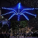 Patio Umbrella String Lights with 16 Color Changing and 12 Modes, Remote Control 104 Ultra Bright LED Beads Waterproof Battery and USB Operated with 8 Light Strings for Patio Umbrellas Camping Tents