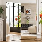 brisafe 360-Degree Folding Full-Length Mirror - 71" x 55"Oversized Anti-Shatter Nano Film Mirror, Space-Saving Foldable Design for Home Gym/Yoga Studio, 60% Commercial Insurance Discount, White