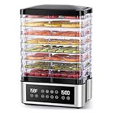 Food Dehydrator Machine, 8 Stainless Steel Trays Food Dehydrator with 48H Digital Adjustable Timer & Temperature Control, Dehydrators for Jerky, Fruit, Veggies, Meat, Herbs, Dog Treats
