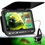 [FishPRO® 2026 Upgrade] NO.1 HD 1080P Underwater Fishing Camera 7'' IPS- w/10,000mAh (Ease To Use) Ice Fishing Camera Underwater, Fish Finder Camera for Ice Lake Boat Fishing w/USB-C, LED+IR, 25m/82ft